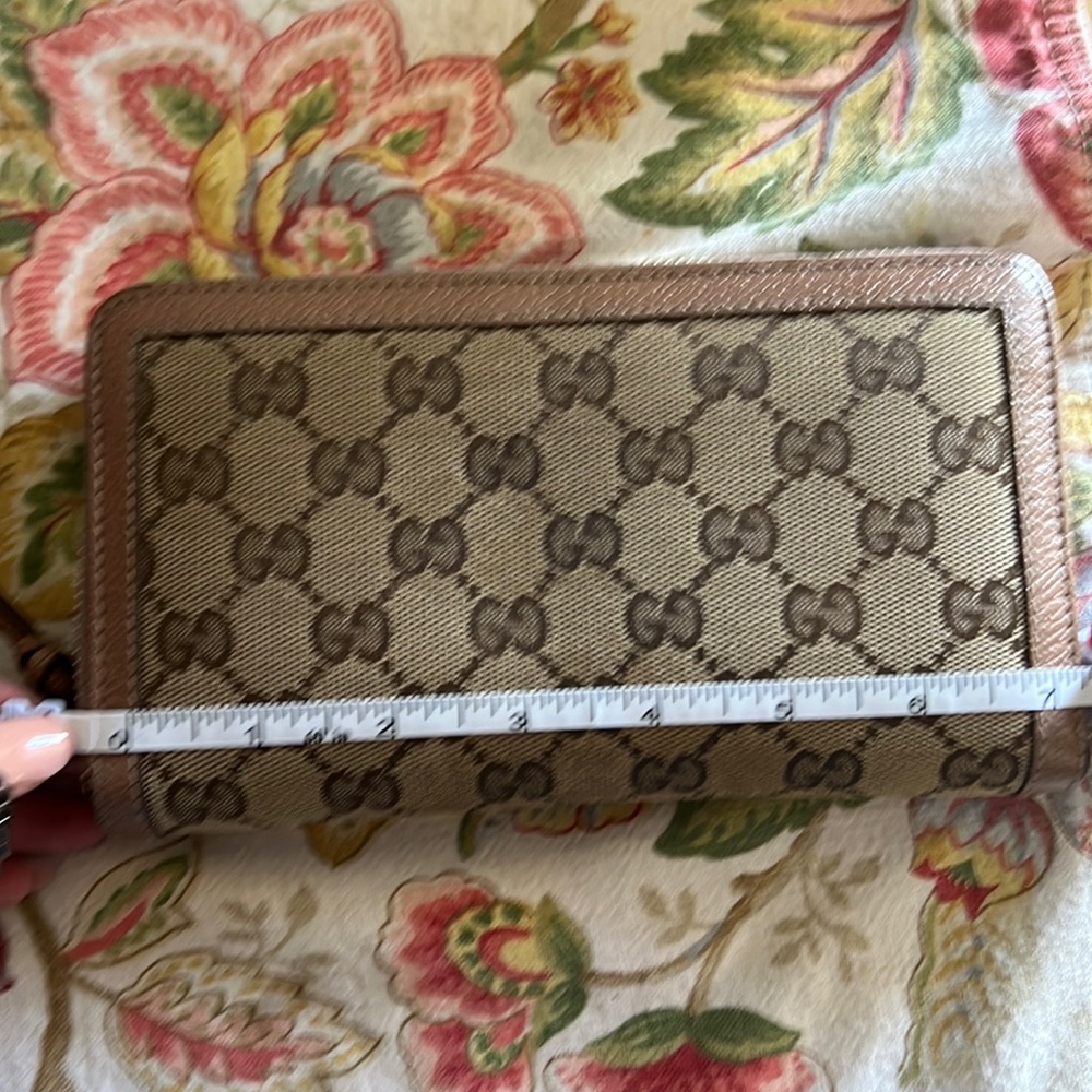 EUC canvas and leather long Wallet by Gucci